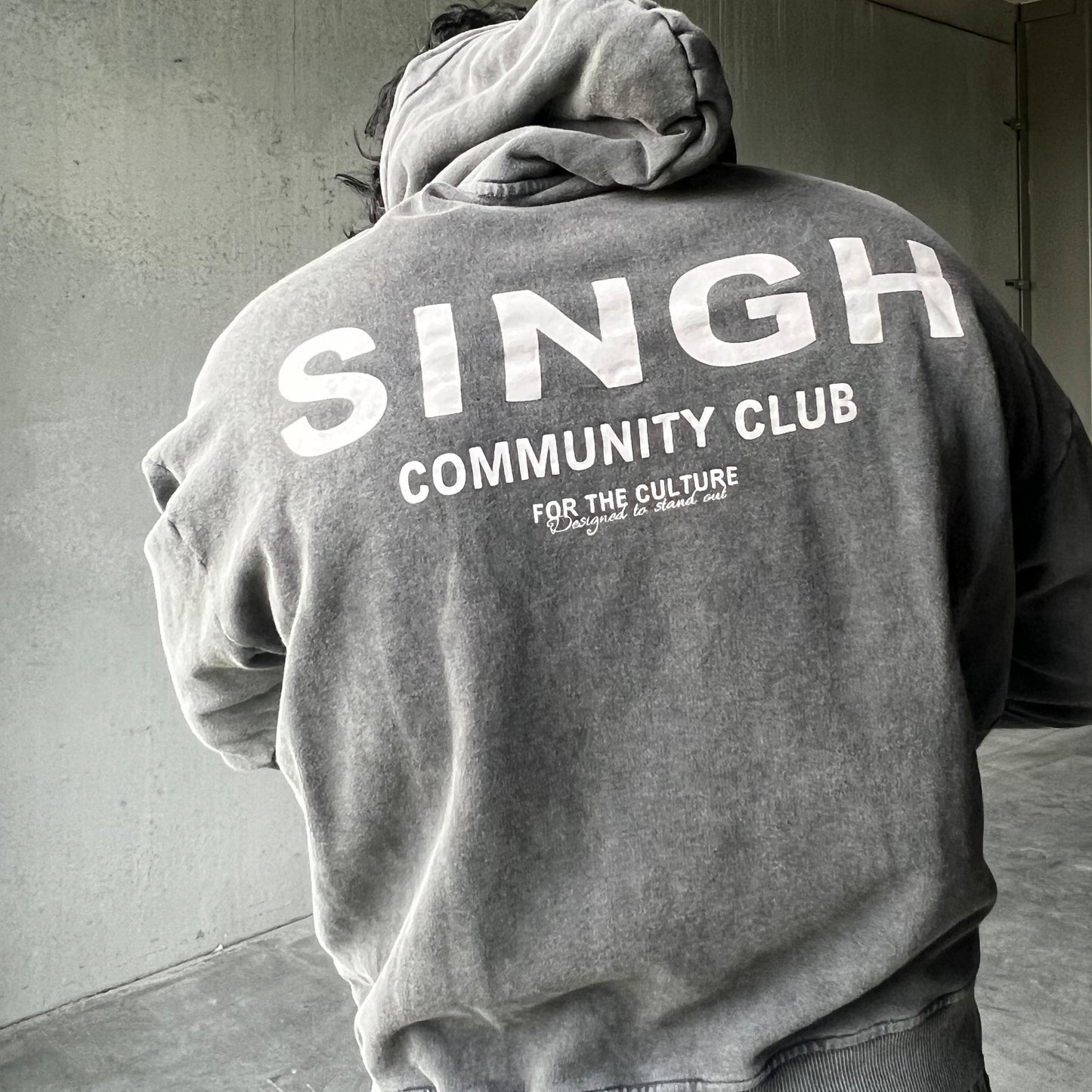Community club Singh hoodie - Grey stonewash