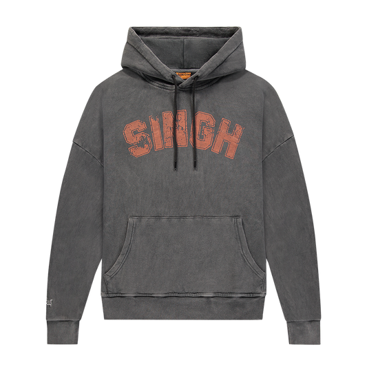 Dark grey stone washed Singh hoodie