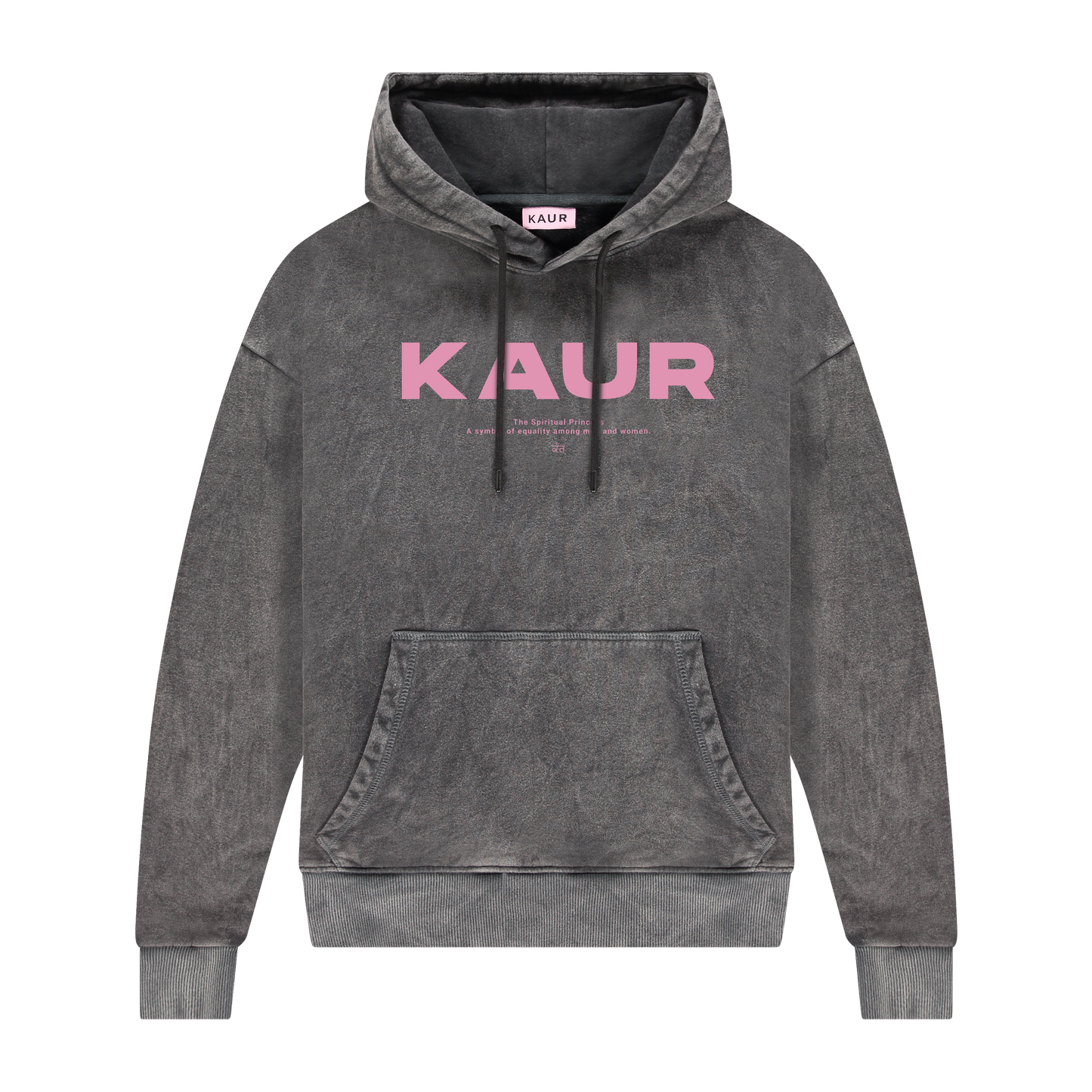 Grey stone washed Kaur hoodie