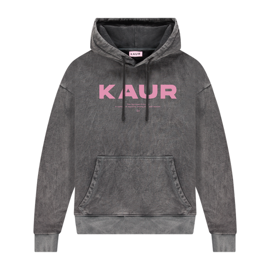 Grey stone washed Kaur hoodie