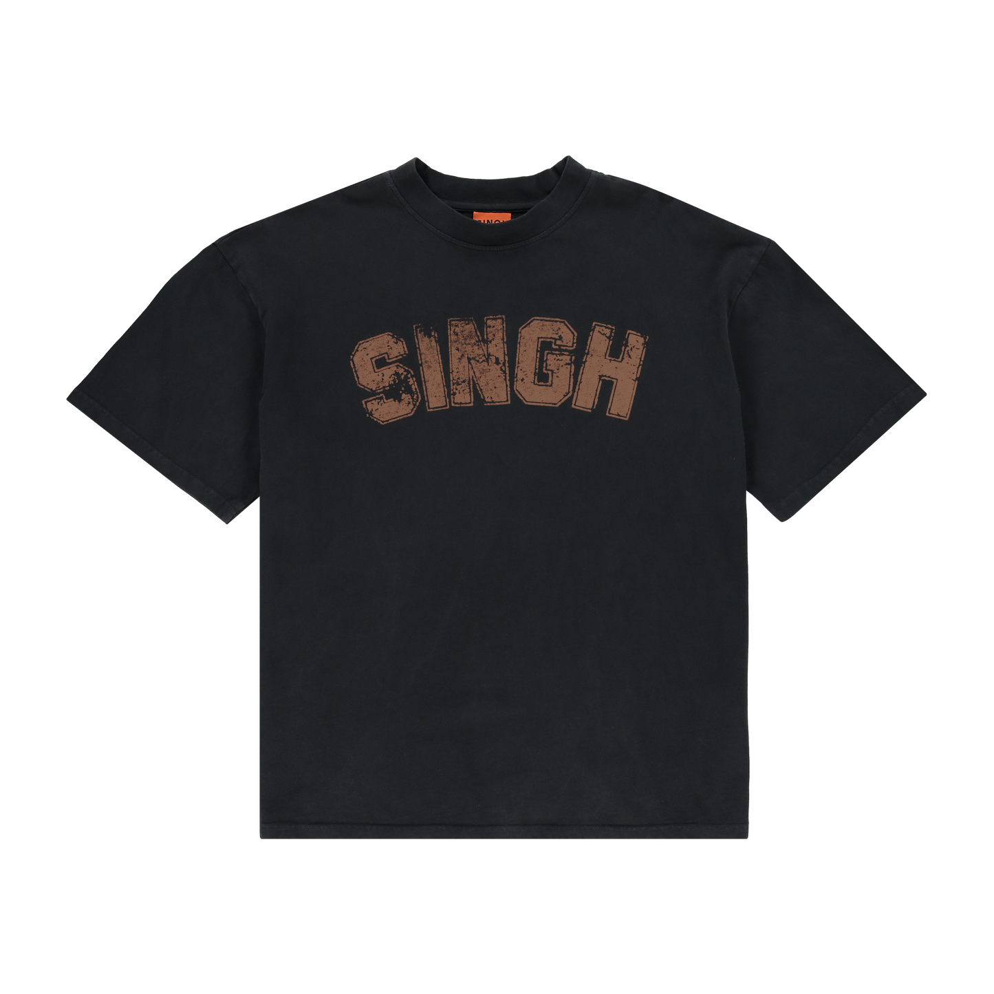 Black stone washed Singh T-shirt
