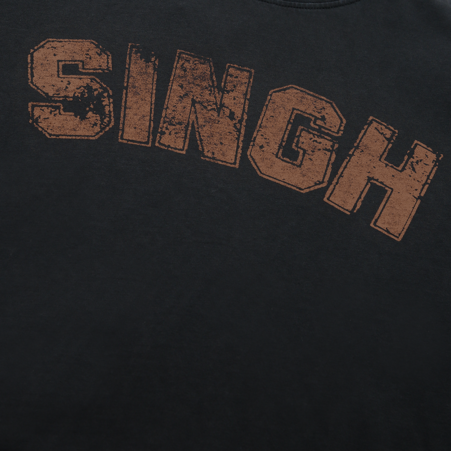 Black stone washed Singh T-shirt